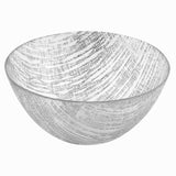 8 Hand Crafted Glass Silver Accent Salad Or Serving Bowl - Homeroots - Flyclothing LLC
