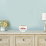 6 Hand Crafted White Gold Glass Bowl With Gold Rim - Homeroots - Flyclothing LLC