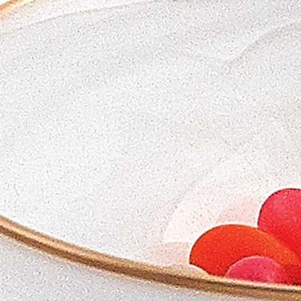 6 Hand Crafted White Gold Glass Bowl With Gold Rim - Homeroots - Flyclothing LLC