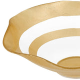 9" Clear and Gold Glass Round Ruffle Centerpiece Bowl - Homeroots