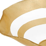 9" Clear and Gold Glass Round Ruffle Centerpiece Bowl - Homeroots