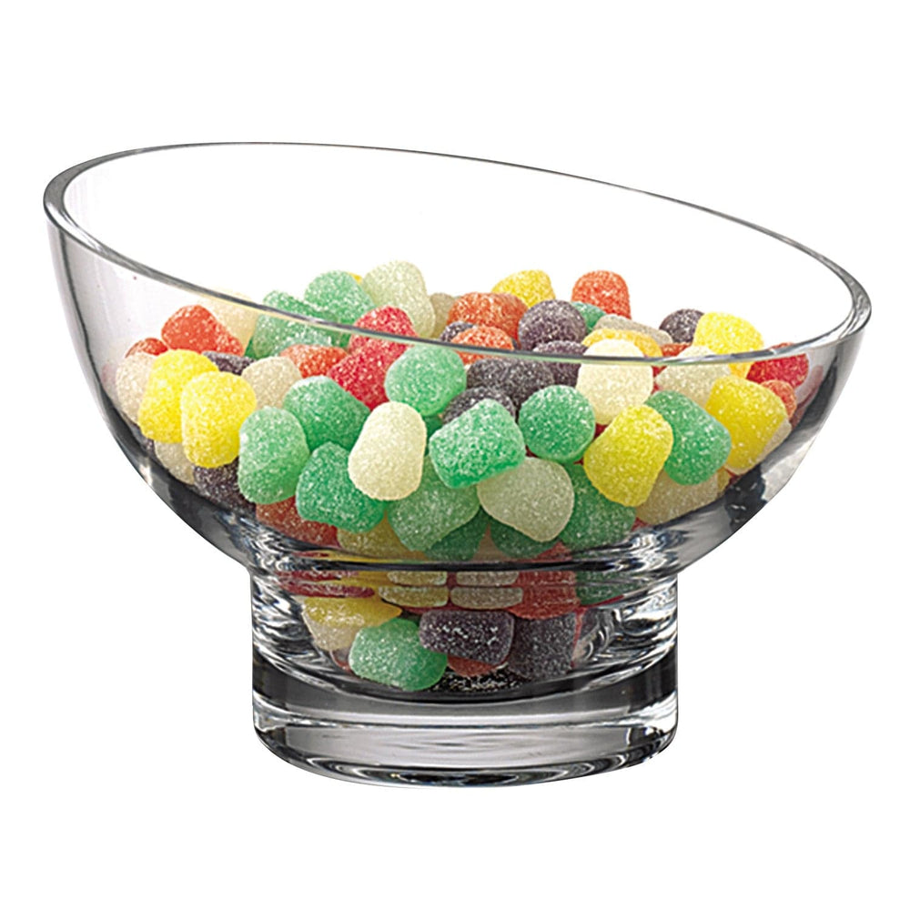 7" Clear Mouth Blown Slant Edge Glass Candy Bowl - Homeroots