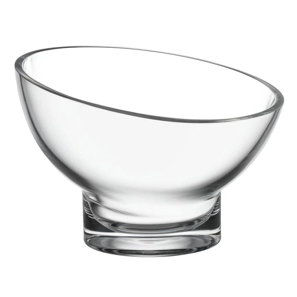 7" Clear Mouth Blown Slant Edge Glass Candy Bowl - Homeroots