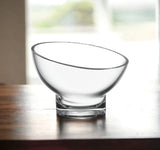 7" Clear Mouth Blown Slant Edge Glass Candy Bowl - Homeroots