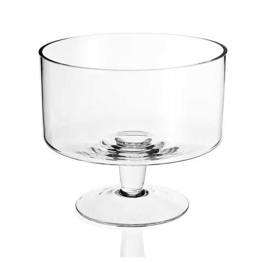 10" Clear Mouth Blown Crystal Round Trifle Bowl - Homeroots
