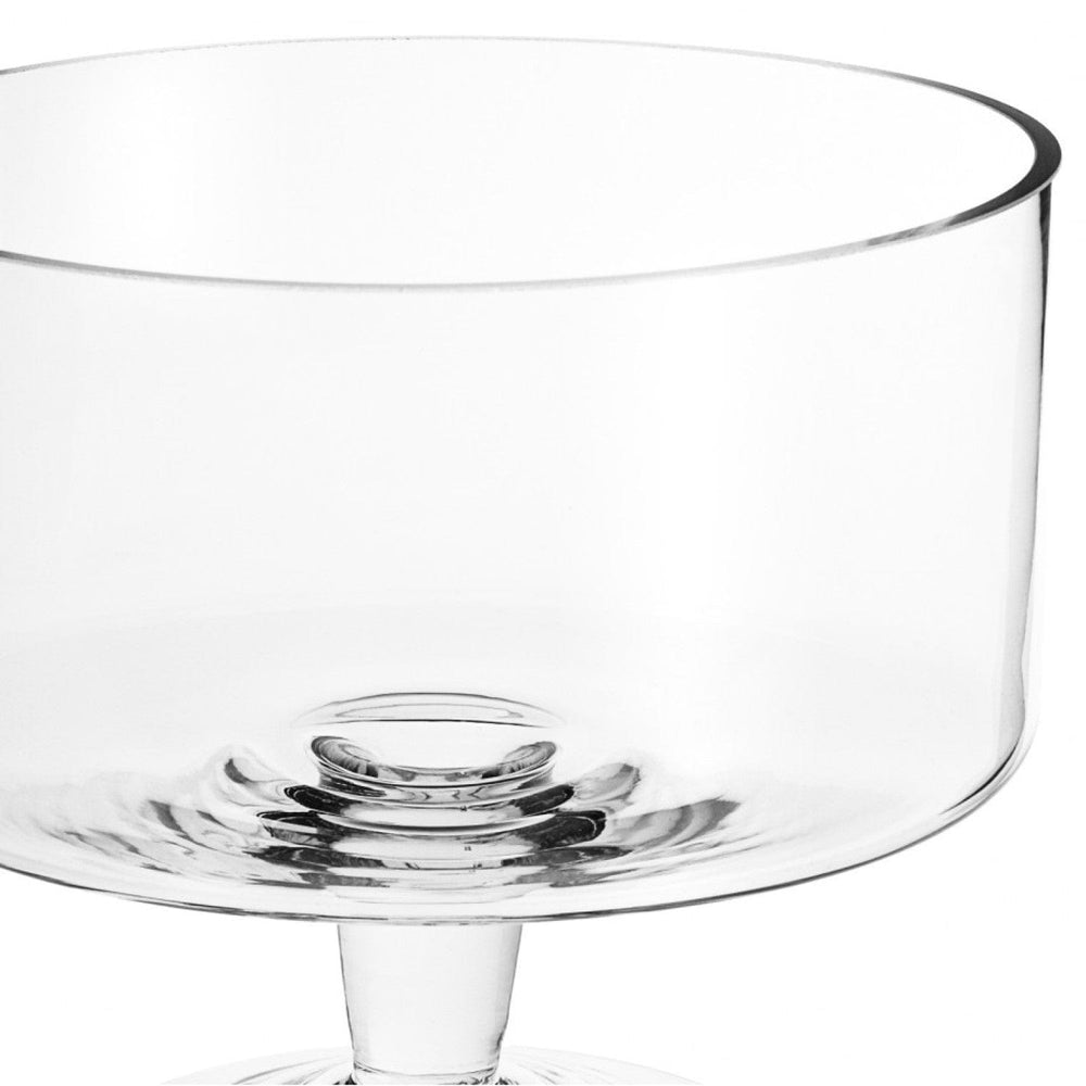 10" Clear Mouth Blown Crystal Round Trifle Bowl - Homeroots