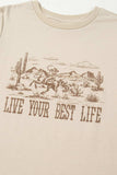 LIVE YOUR BEST LIFE Western Graphic Short Sleeve T-Shirt - Trendsi - Flyclothing LLC