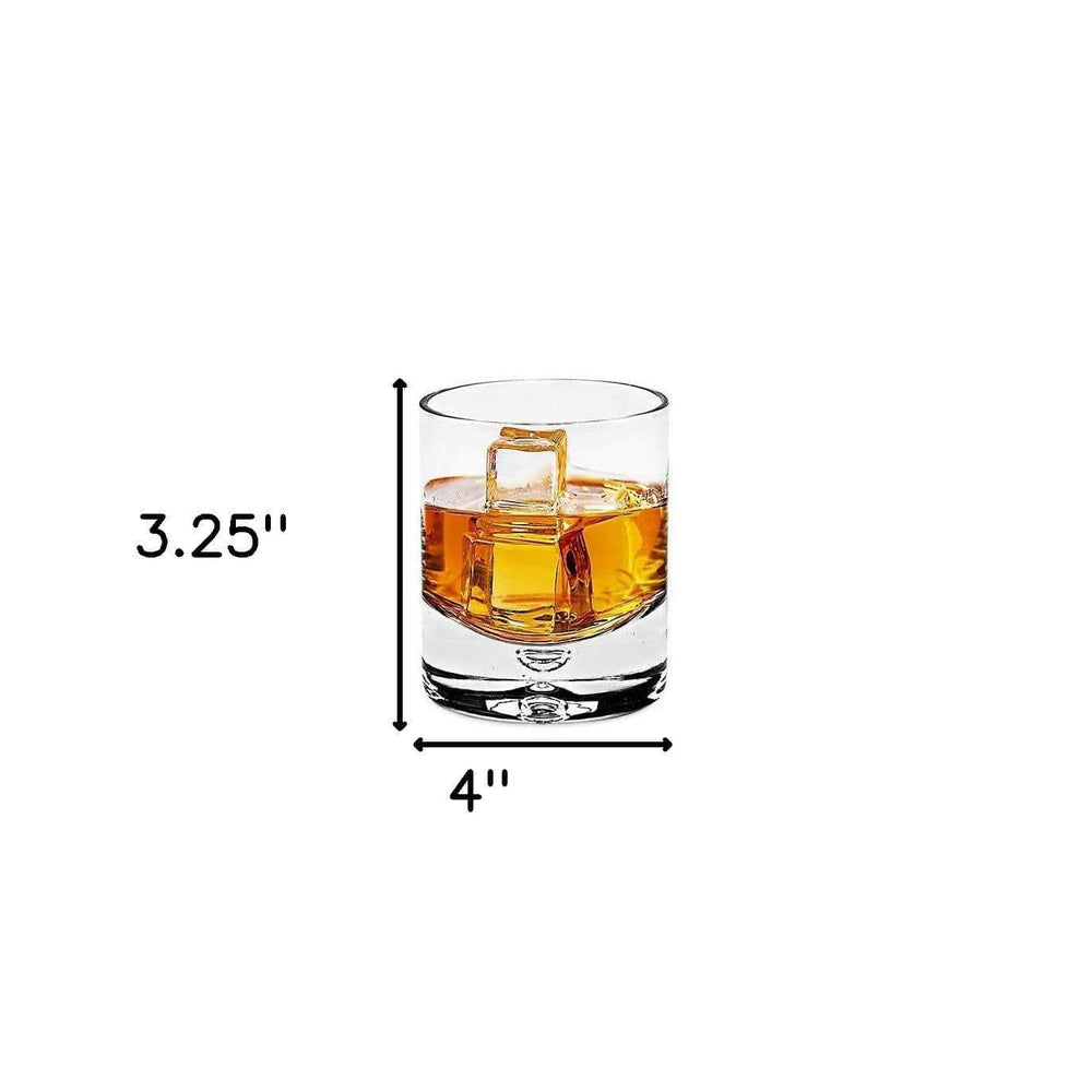 4 Pc Set Old Fashioned Lead Free Crystal Scotch Glass 8 Oz - Homeroots - Flyclothing LLC