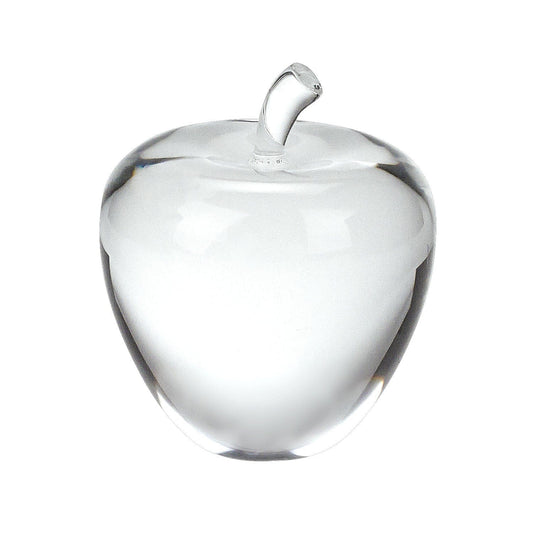 4" Clear Crystal Apple Paperweight Tabletop Sculpture - Homeroots