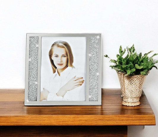5 X 7 Silver Crystalized Picture Frame - Homeroots - Flyclothing LLC