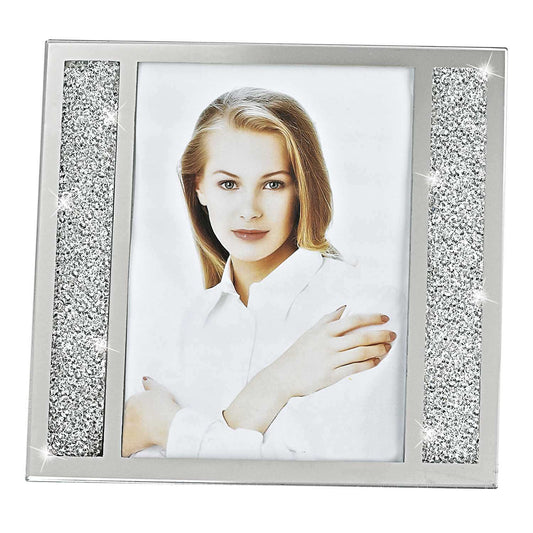 8 X 10 Silver Crystalized Picture Frame - Homeroots - Flyclothing LLC