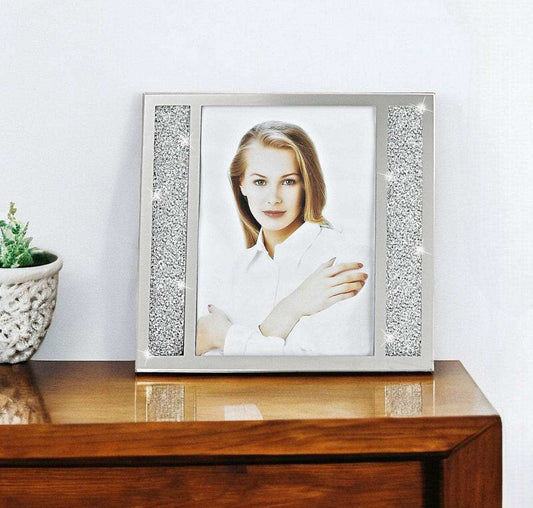 8 X 10 Silver Crystalized Picture Frame - Homeroots - Flyclothing LLC