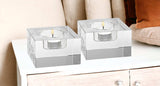 Hand Crafted Crystal Block Pair Of Tlite Holders - Homeroots - Flyclothing LLC