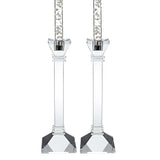 Hand Crafted Crystal Pair Classic Candle Holders - Homeroots - Flyclothing LLC