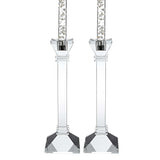 Hand Crafted Crystal Pair Classic Candle Holders - Homeroots - Flyclothing LLC