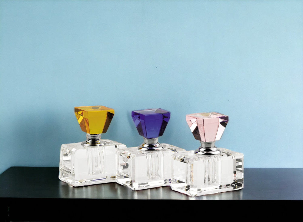 3" Clear Crystal Decorative Bottle Tabletop Sculpture - Homeroots