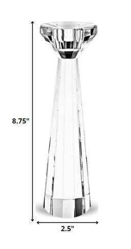 Hand Crafted Crystal Pair Of Faceted Candle Holders - Homeroots - Flyclothing LLC