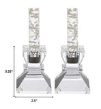 Hand Crafted Crystal Pair Of Handcrafted Candle Holders - Homeroots - Flyclothing LLC
