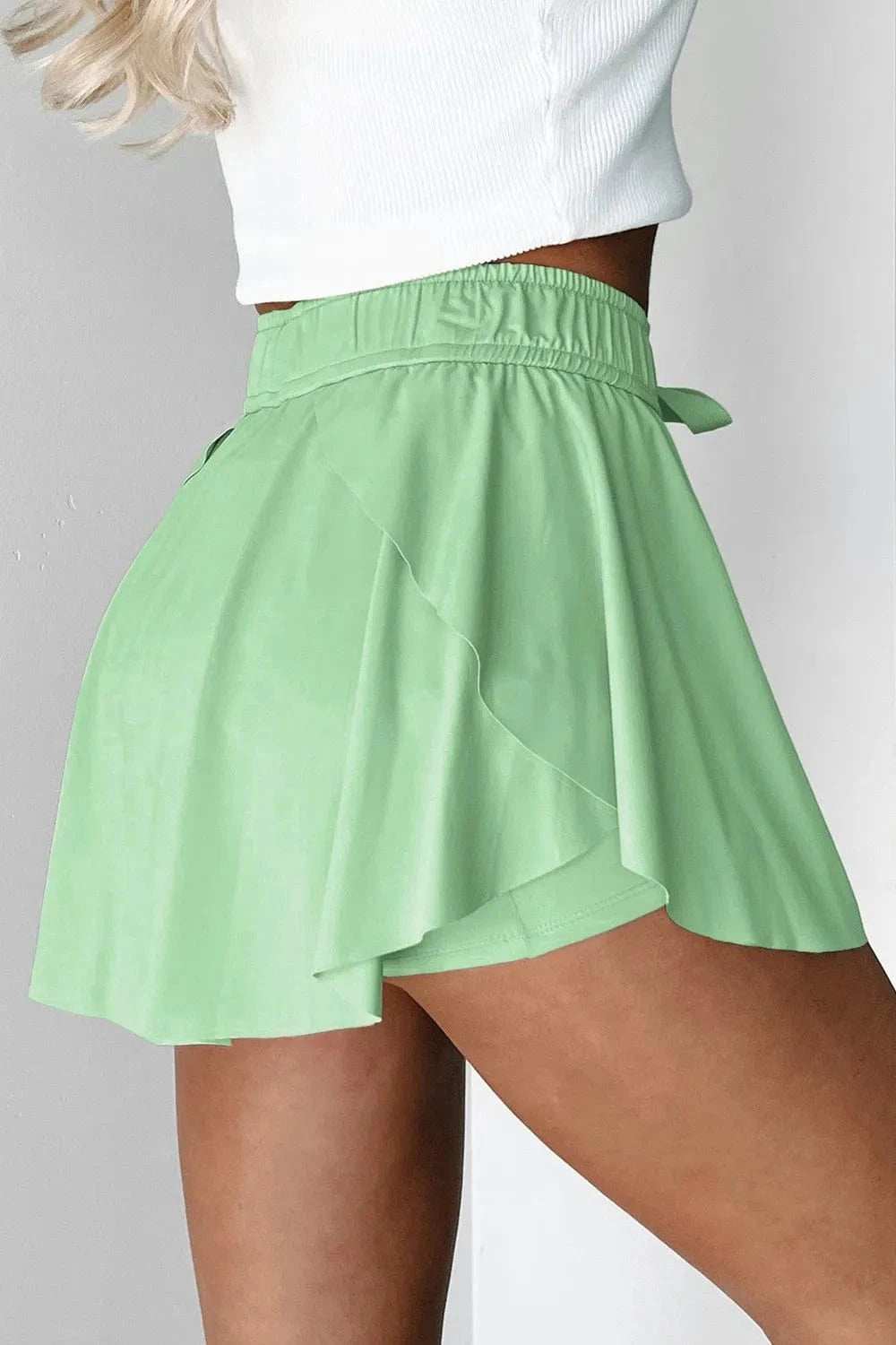 Drawstring Active Skorts - Trendsi - Flyclothing LLC