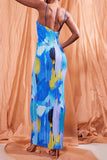 Backless Printed Maxi Cami Dress - Trendsi - Flyclothing LLC