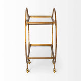 Showstopper Circular Rolling Gold Bar Cart - Homeroots - Flyclothing LLC