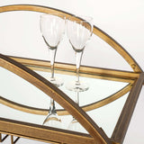 Showstopper Circular Rolling Gold Bar Cart - Homeroots - Flyclothing LLC