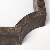 23" Brown Hexagonal Wood and Mirrored Glass Serving Tray With Handles - Homeroots - Flyclothing LLC