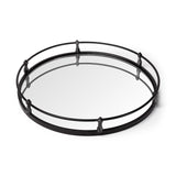 24" Silver Round Metal Indoor Outdoor Tray With Handles - Homeroots - Flyclothing LLC