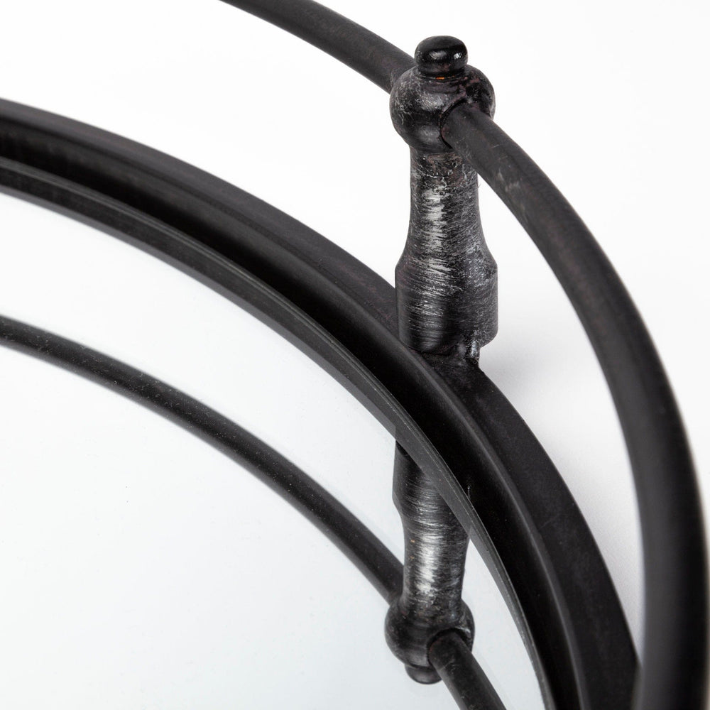 24" Silver Round Metal Indoor Outdoor Tray With Handles - Homeroots - Flyclothing LLC