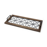 28" Brown Wood Indoor Outdoor Tray With Handles - Homeroots - Flyclothing LLC