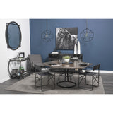 20" Black Round Metal Indoor Outdoor Serving Tray With Handles - Homeroots - Flyclothing LLC