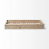 28" Natural Wood Indoor Outdoor Tray With Handles - Homeroots - Flyclothing LLC