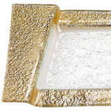 13" Gold Glass Snack Or Vanity Tray - Homeroots - Flyclothing LLC