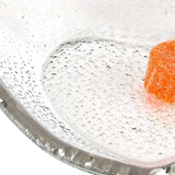 8" Mouth Blown Seeded Glass Heart Plate with Silver Rim - Homeroots