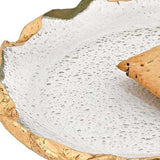 14 Glass Oval Edge Gold Leaf Platter - Homeroots - Flyclothing LLC