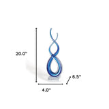 20" Clear and Blue Murano Glass Modern Abstract Tabletop Sculpture - Homeroots - Flyclothing LLC