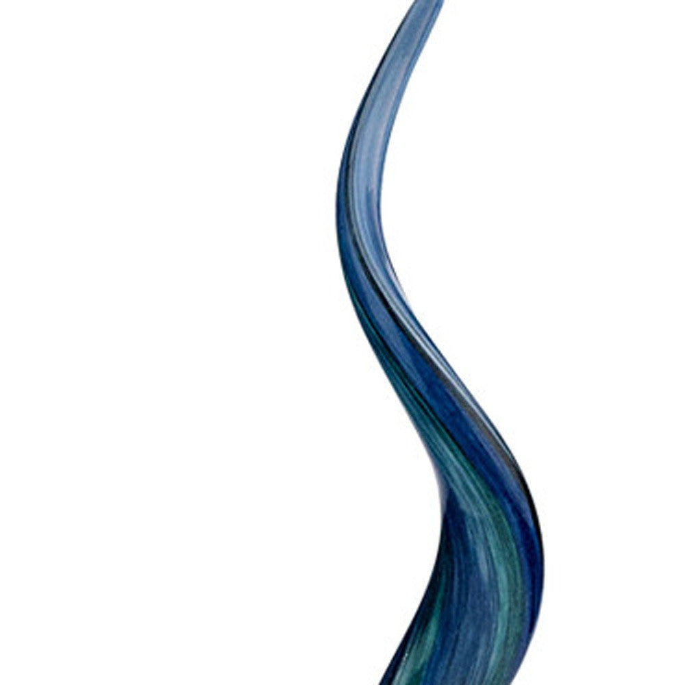 19" Blue and Green Murano Glass Modern Abstract Tabletop Sculpture - Homeroots - Flyclothing LLC