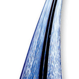 9" Clear and Blue Murano Glass Modern Abstract Tabletop Sculpture - Homeroots