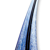 9" Clear and Blue Murano Glass Modern Abstract Tabletop Sculpture - Homeroots