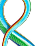 12" Clear and Rainbow Murano Glass Modern Abstract Tabletop Sculpture - Homeroots - Flyclothing LLC