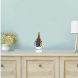 13" Blue and Yellow Murano Glass Modern Abstract Tabletop Sculpture - Homeroots - Flyclothing LLC