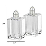 Handcrafted Optical Crystal And Silver Large Size Salt And Pepper Shakers - Homeroots - Flyclothing LLC