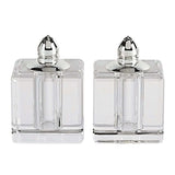 Handcrafted Optical Crystal And Silver Square Size Salt And Pepper Shakers - Homeroots - Flyclothing LLC
