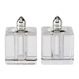 Handcrafted Optical Crystal And Silver Square Size Salt And Pepper Shakers - Homeroots - Flyclothing LLC