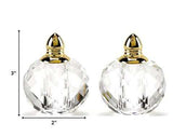 Handcrafted Optical Crystal And Gold Rounded Salt And Pepper Shakers - Homeroots - Flyclothing LLC
