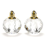 Handcrafted Optical Crystal And Gold Rounded Salt And Pepper Shakers - Homeroots - Flyclothing LLC