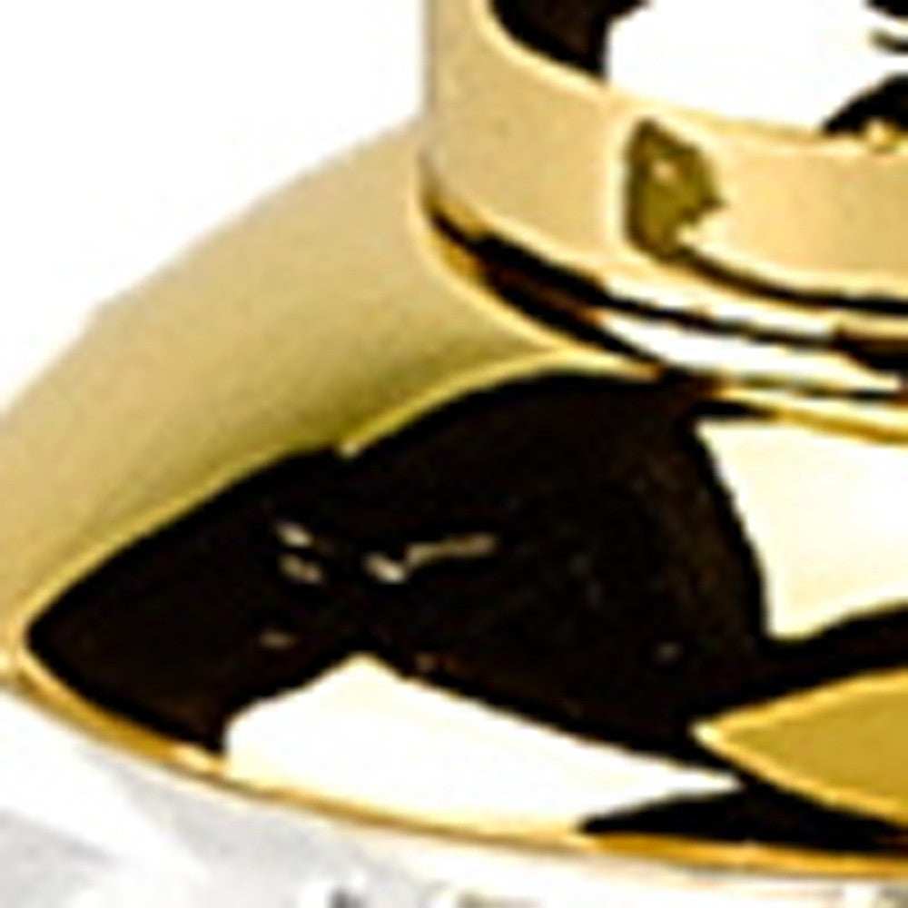 Handcrafted Optical Crystal And Gold Rounded Salt And Pepper Shakers - Homeroots - Flyclothing LLC