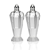 Handcrafted Optical Crystal And Silver Pair Of Salt And Pepper Shakers - Homeroots - Flyclothing LLC