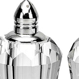 Handcrafted Optical Crystal And Silver Pair Of Salt And Pepper Shakers - Homeroots - Flyclothing LLC