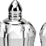Handcrafted Optical Crystal And Silver Pair Of Salt And Pepper Shakers - Homeroots - Flyclothing LLC